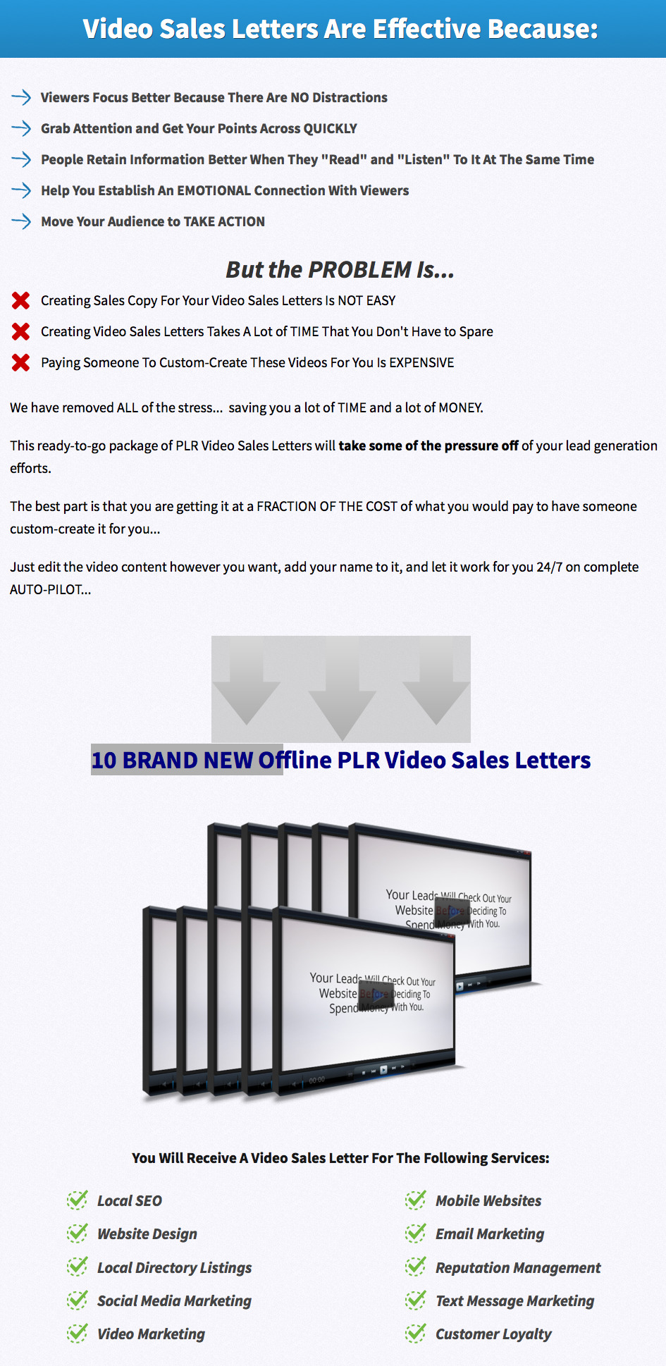 Offline Video Sales Letters PLR Pack
