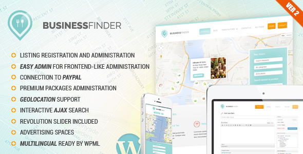 Business Finder- Directory Listing WordPress Theme
